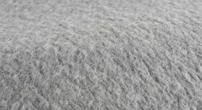 Gray fuzzy fabric texture closeup.