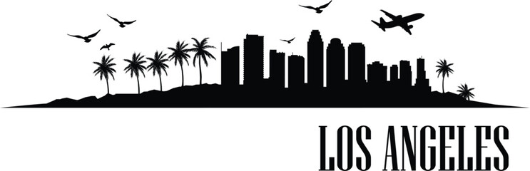 Fototapeta premium Los Angeles city skyline prepared in vector