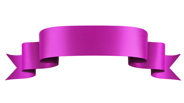 Purple Ribbon Banner Isolated on Transparent Background