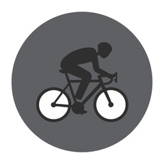 Obraz premium Vector silhouette of a cyclist riding a road bike in motion