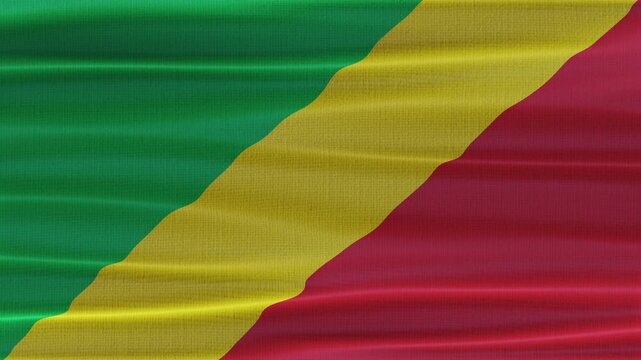 Congo flag waving in the wind with high quality fabric texture