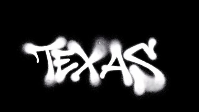 Texas Street Art Motion Animation in 4K Featuring Graffiti Tag Spray Paint on Urban City Wall with Realistic Aerosol Drips and Southern Vandal Aesthetic.