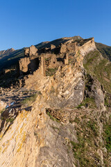 Fototapeta premium View of old medieval houses of aul Goor, Dagestan