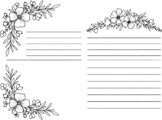 Fototapeta premium Wedding stationery template with floral illustrations