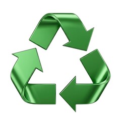 Obraz premium Gemini saidGreen 3d recycle symbol icon on a white background featuring green arrows for eco environment conservation and waste reuse illustration