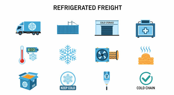 Refrigerated freight transportation cold chain.