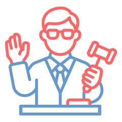 Fototapeta premium Auctioneer Male Vector Icon