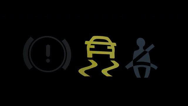 Flashing Yellow ESP Icon Indicates the Electronic Stability Program is Engaged, Warning of Potential Skidding or Loss of Traction.