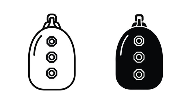 Vector icon of a buoy or float with three decorative hexagonal elements