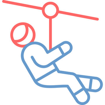 Zip Line Vector Icon