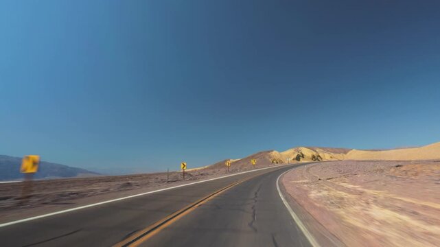 Death Valley Scenic Drive Open Desert Road POV 4K
