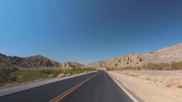Death Valley Scenic Drive Open Desert Road POV 4K
