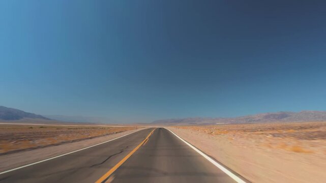 Death Valley Scenic Drive Open Desert Road POV 4K
