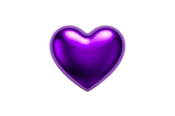 Fototapeta premium Purple glossy 3d heart symbol on transparent background