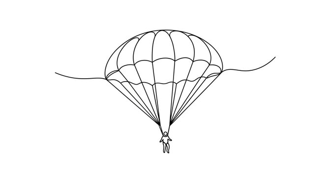 Parachute Jump Line Art