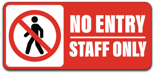 Staff only no entry sign illustration, restricted access symbol for workplace areas, safety compliance, and employee only zones. © FASTSEO