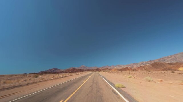 Death Valley Scenic Drive Open Desert Road POV 4K
