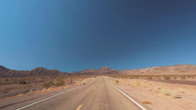 Death Valley Scenic Drive Open Desert Road POV 4K
