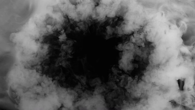 Super Slow Motion Shot of Atmospheric Smoke, Isolated on Black Background , Filmed on High Speed Cinematic Camera at 1000 FPS