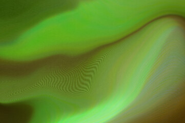 Abstract green glitch texture with fluid distortion waves, digital noise and gradient flow, futuristic background, vibrant cyber aesthetic, modern graphic design backdrop