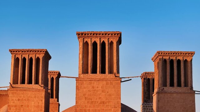 Traditional wind tower architecture in Iran