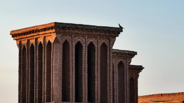 Traditional wind tower architecture in Iran