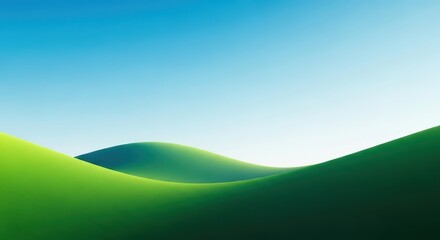 Obraz premium A panoramic vista showcasing gently sloping verdant hills under a soft daylight sky, offering a tranquil natural backdrop and peaceful landscape, sunny, peaceful, sky