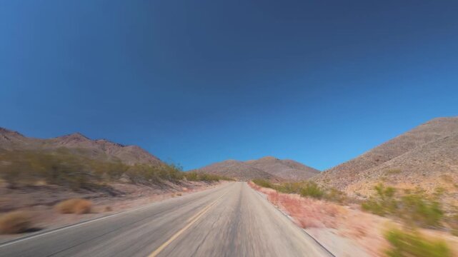 Death Valley Scenic Drive Open Desert Road POV 4K
