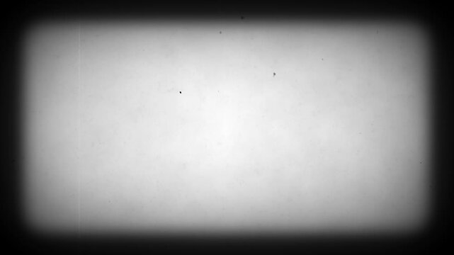 Animated vintage film frame border with rounded corners, dust and scratches.