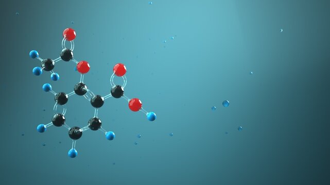 3D illustration Molecule Acetylsalicylic Acid.