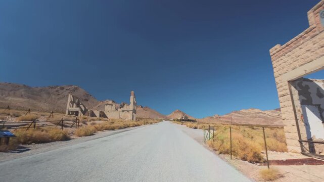 Rhyolite, NV Ghost Town Scenic Drive POV 4K
