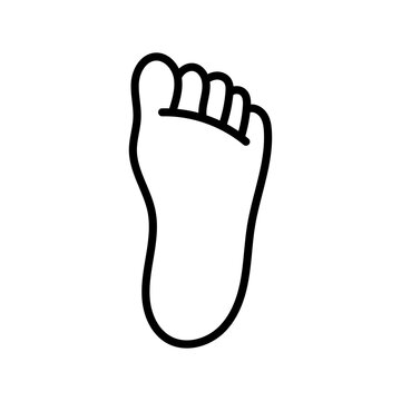 Ic&ocirc;ne de pied en style outline minimaliste. Illustration vectorielle simple repr&eacute;sentant le corps humain, la marche et l&rsquo;anatomie