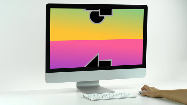 Desktop Mockup 5 Scroll Up Single &ndash; Modern Computer Screen Presentation, Animated Display for Website and App UI UX Showcase, Professional Digital Interface Template