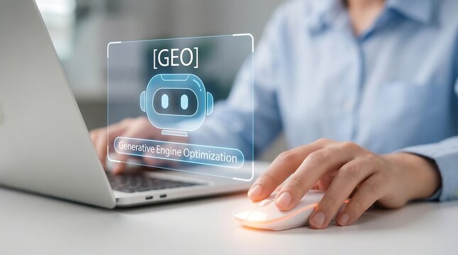 person using laptop with geo location service graphic on screen high quality professional detailed modern elegant stylish clean crisp vibrant colorful