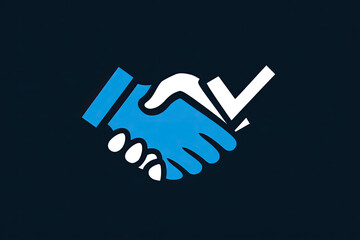 Obraz premium Deal Business Logo. Handshake Check Mark Icon 