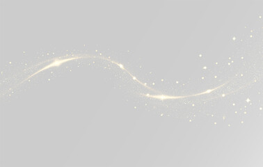 Luxury golden light wave with shimmering magic dust and bokeh particles png © Alehandro