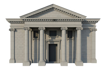 Obraz premium Classic building with columns and facade architecture isolated on a transparent background