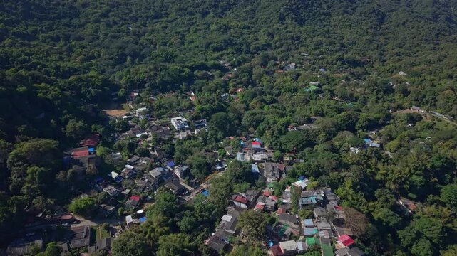 Lush Minca town in Sierra Nevada, nature, beauty, aerial view