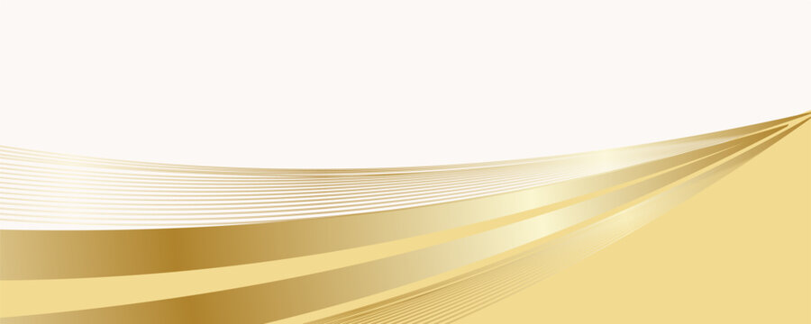 luxury shiny gold gradient background with golden wave thin line papercut design. Premium 3d abstract vector bronze gold glowing 3d wallpaper