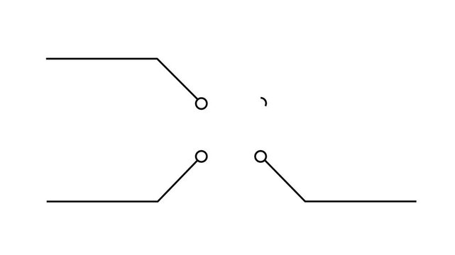 Network Connection, Hub, Social Network Isolated Flat Line Icon. molecule icon. compound of molecular structures PNG Alpha. Glowing Data Cables Transferring Information. 4k video animation