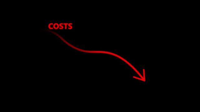 Cost reduction concept. of analyzing data to identify savings opportunities, improve efficiency, and implement strategies for reducing business. Motion graphics. animation. 4k video