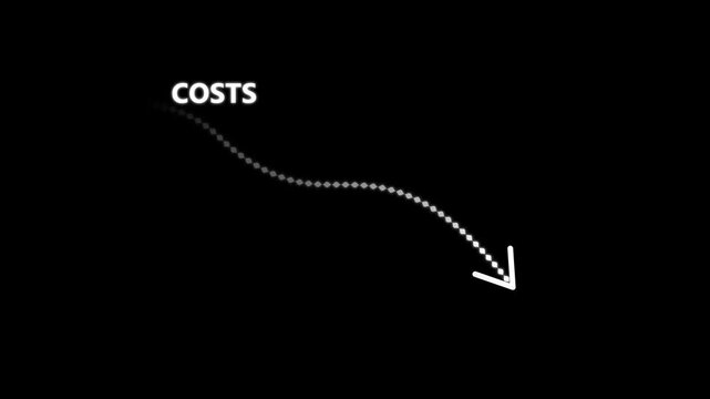 Cost reduction concept. of analyzing data to identify savings opportunities, improve efficiency, and implement strategies for reducing business. Motion graphics. animation. 4k video