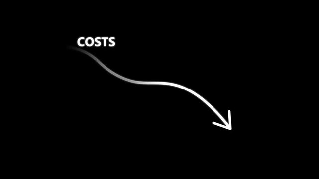 Cost reduction concept. of analyzing data to identify savings opportunities, improve efficiency, and implement strategies for reducing business. Motion graphics. animation. 4k video