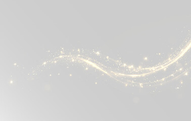 Ethereal gold sparkle trail with fluid motion and glowing stardust effect © Alehandro