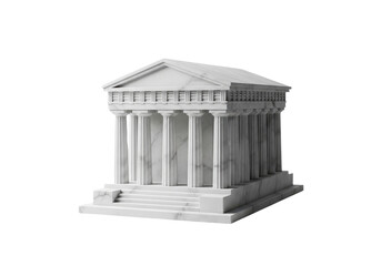 Obraz premium Classic marble temple building isolated on transparent background