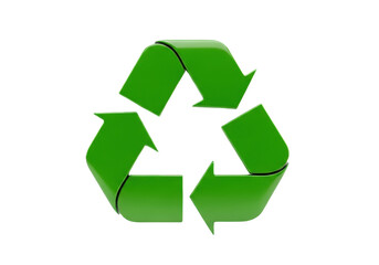 Obraz premium Green recycling symbol icon isolated on transparent background
