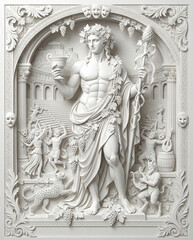 Ethereal realm of mount olympus ancient greek temple sculpture divine figures and mythical celebration