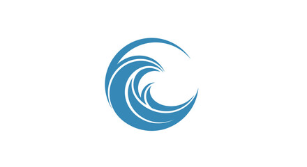 Fototapeta premium Abstract blue wave logo design on a white background for business.