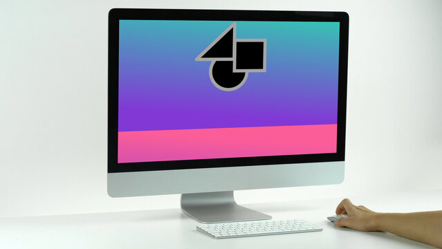 Desktop Mockup 4 Scroll Down Single &ndash; Modern Computer Screen Presentation, Animated Display for Website and App UI UX Showcase, Professional Digital Interface Template