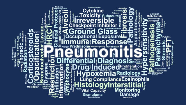 Pneumonitis Word Cloud. A Visual Summary of Pathophysiological Triggers, Diagnostic Imaging, and Immunological Responses in Clinical Pulmonary Medicine.